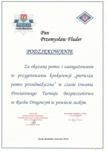 Podzękowanie Policja 2015